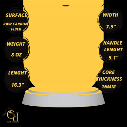 16MM 3K RAW CARBON GRIP PADDLE