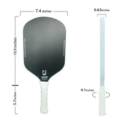 3K Raw Carbon Surface with High Grit & Spin USAPA Compliant with 16MM Polypropylene Honeycomb Core Lightweight Pickleball Paddle